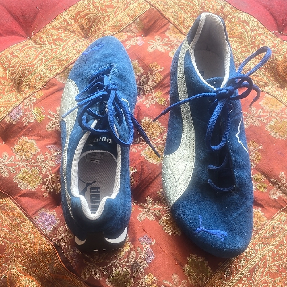 Puma Blue & Silver Suede Sneakers